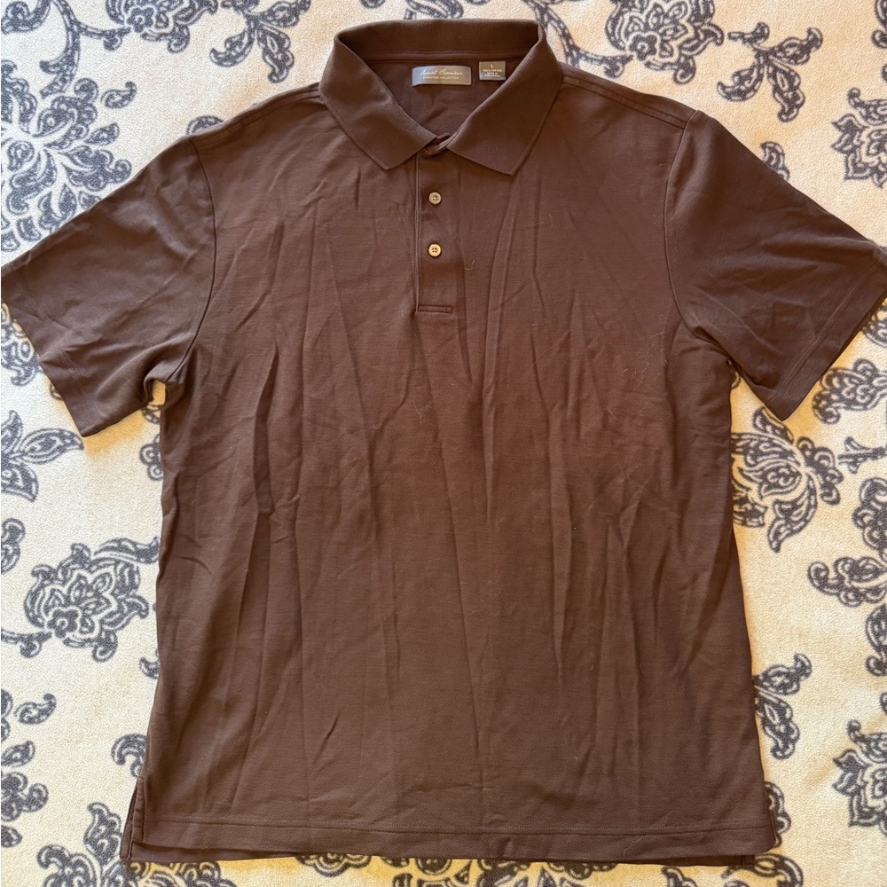Daniel Cremieux Men's Brown Short-Sleeve Polo